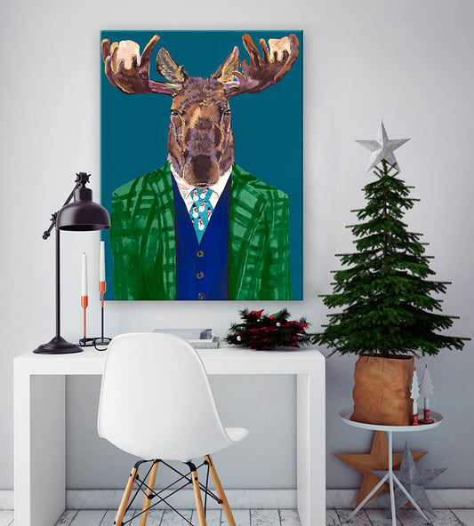 Holiday - Fancy Fauna - Sir Moose Canvas Wall Art