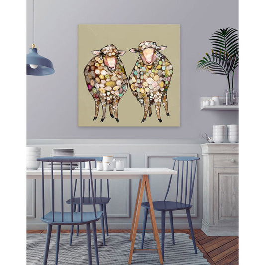 2 Woolly Sheep Canvas Wall Art - GreenBox Art