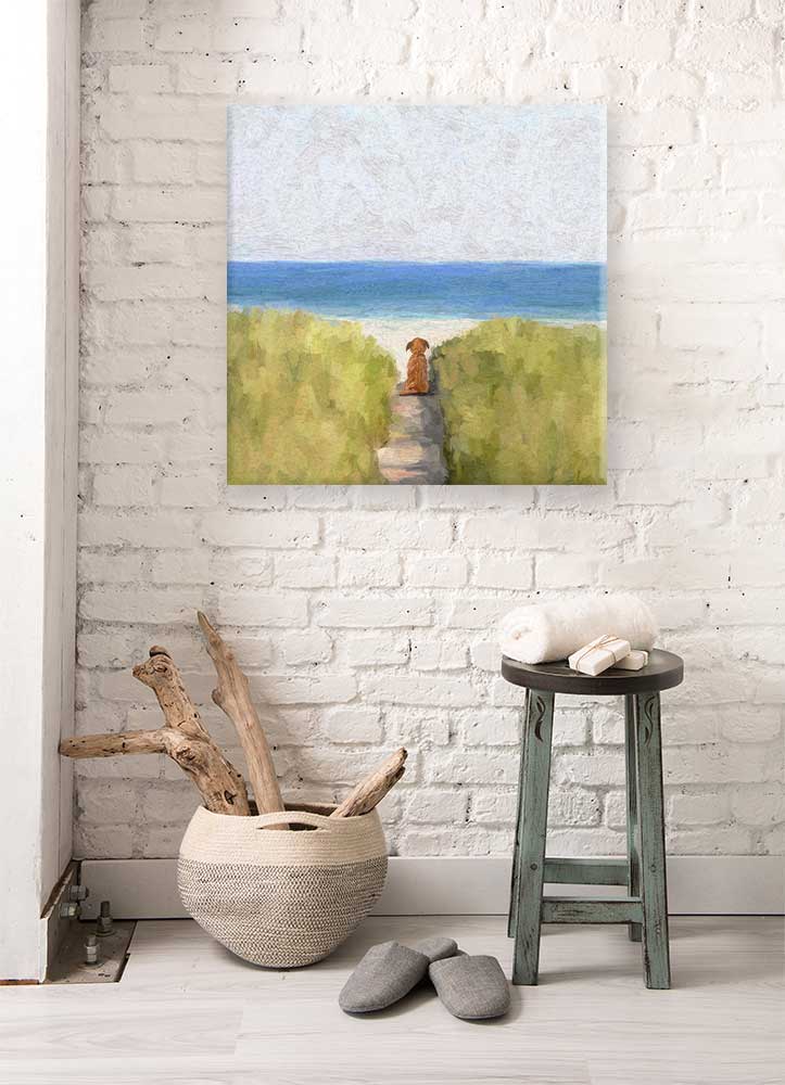 A Quiet Day At The Beach Canvas Wall Art - GreenBox Art