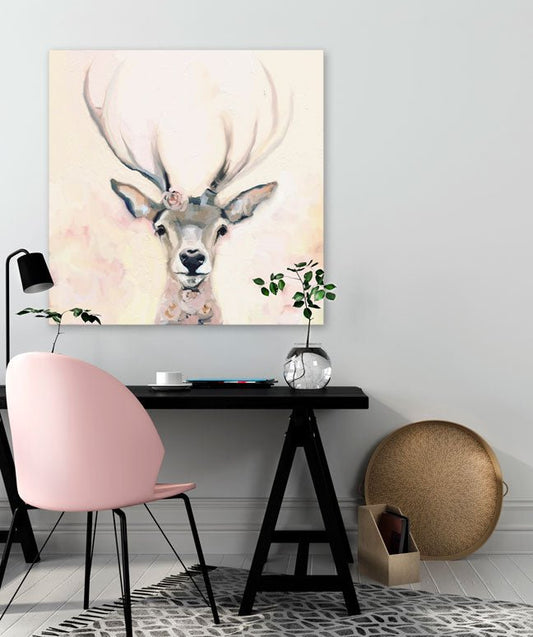 Adored Deer Canvas Wall Art - GreenBox Art