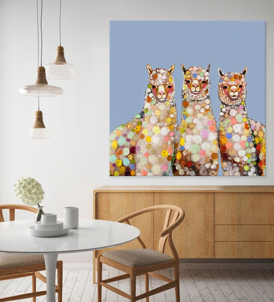 Alpaca Trio Canvas Wall Art - GreenBox Art