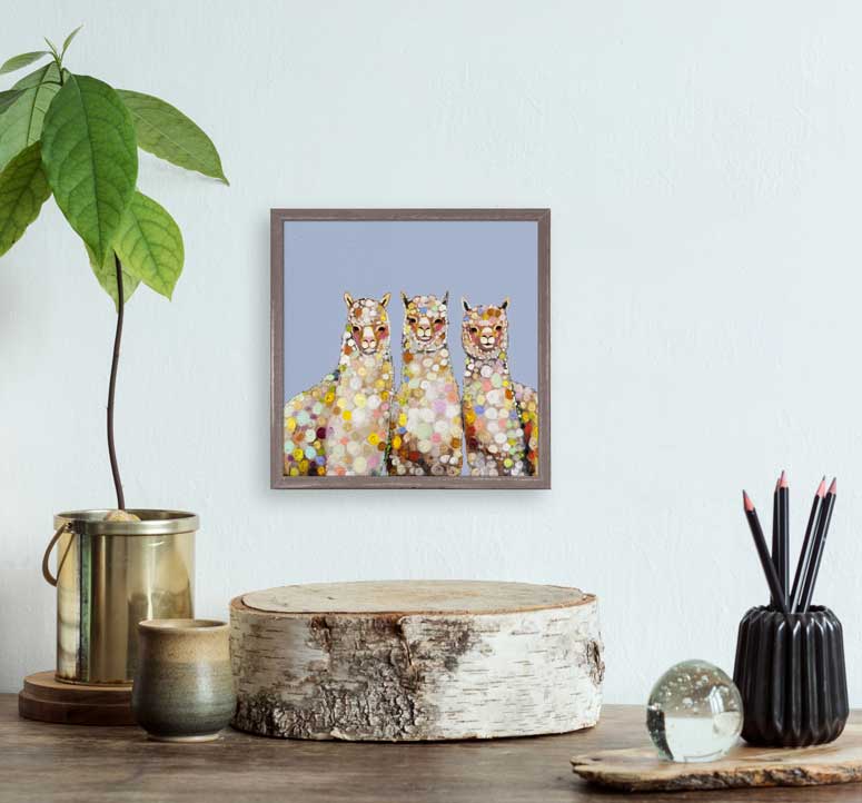 Alpaca Trio Mini Framed Canvas - GreenBox Art