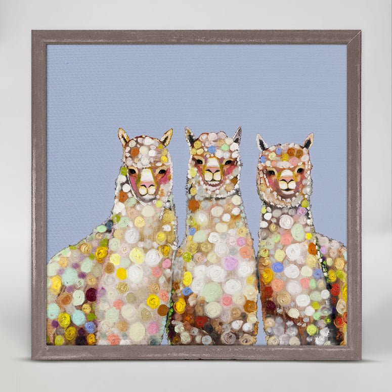 Alpaca Trio Mini Framed Canvas - GreenBox Art