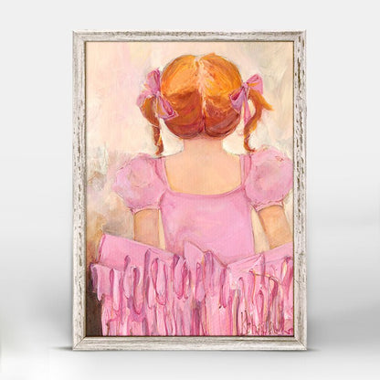 Angelic Ballerina - Red Hair Mini Framed Canvas - GreenBox Art