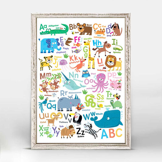 Animal ABC's - Simple Mini Framed Canvas - GreenBox Art