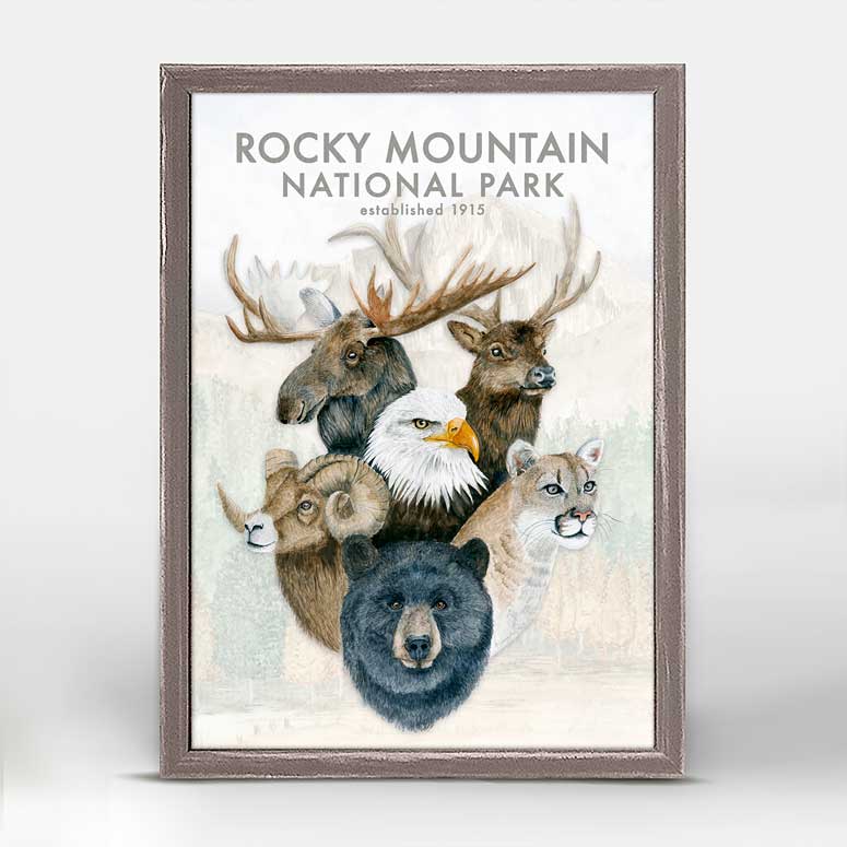 Animal Montage - Rocky Mountain Mini Framed Canvas - GreenBox Art