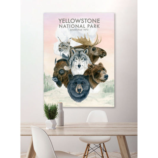 Animal Montage - Yellowstone Canvas Wall Art - GreenBox Art