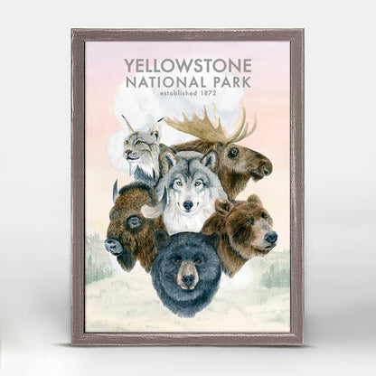 Animal Montage - Yellowstone Mini Framed Canvas - GreenBox Art