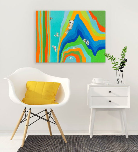 Animals In Abstraction Canvas Wall Art - GreenBox Art