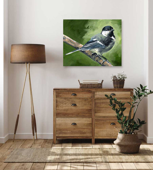 Avian Spotlight - Black Capped Fledge Canvas Wall Art - GreenBox Art