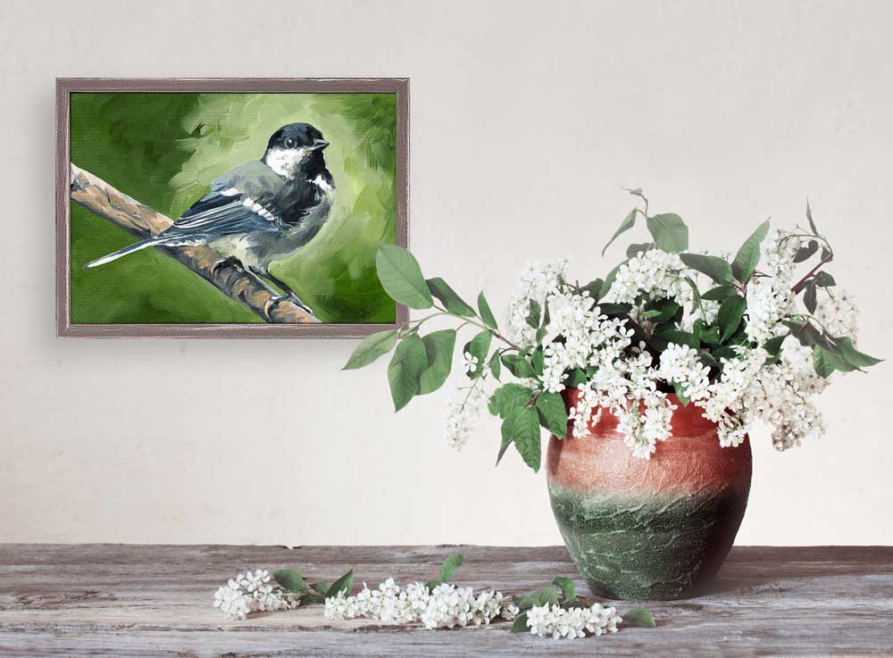 Avian Spotlight - Black Capped Fledge Mini Framed Canvas - GreenBox Art