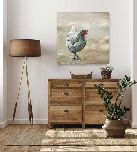 Avian Spotlight - Little Hen Canvas Wall Art - GreenBox Art