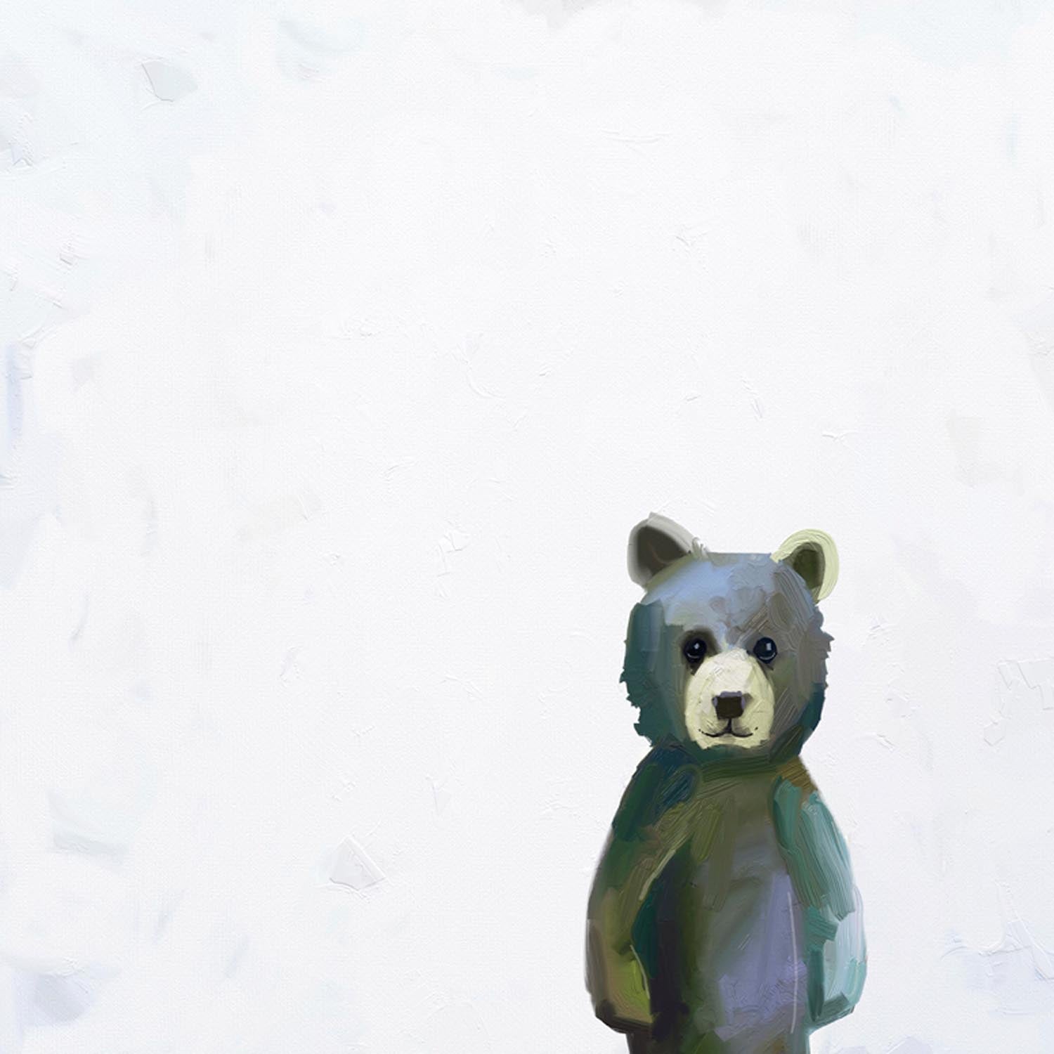 Baby Bear Standing Canvas Wall Art - GreenBox Art