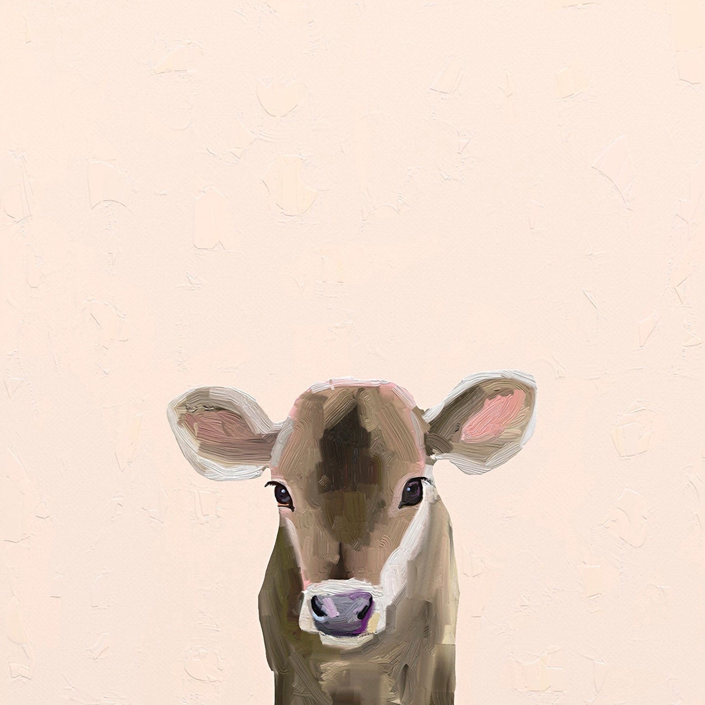 Baby Brown Cow Canvas Wall Art - GreenBox Art