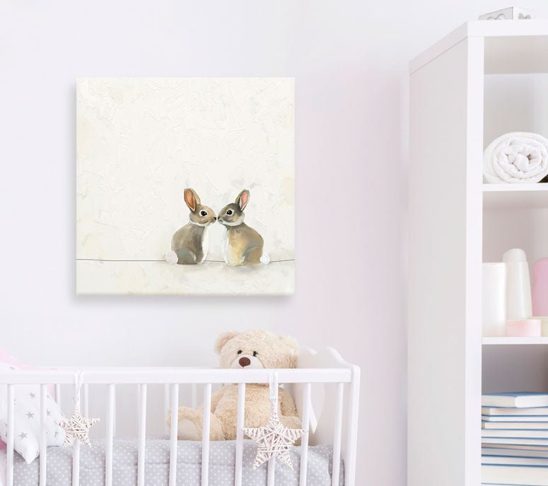 Baby Bunnies Canvas Wall Art - GreenBox Art