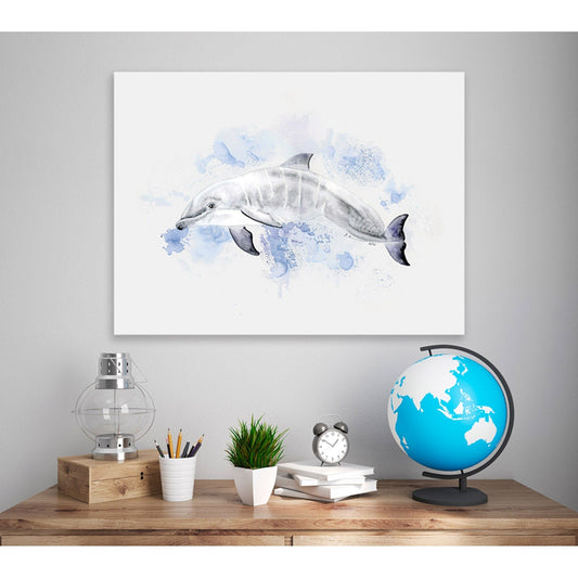 Baby Dolphin Portrait Canvas Wall Art - GreenBox Art