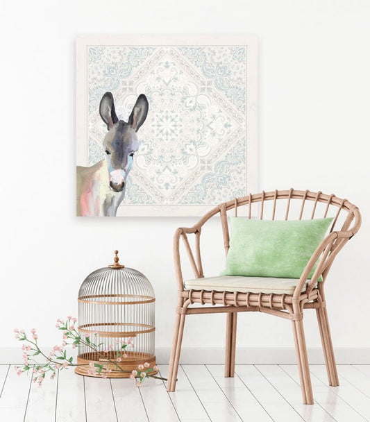 Baby Donkey - Bandana Canvas Wall Art - GreenBox Art