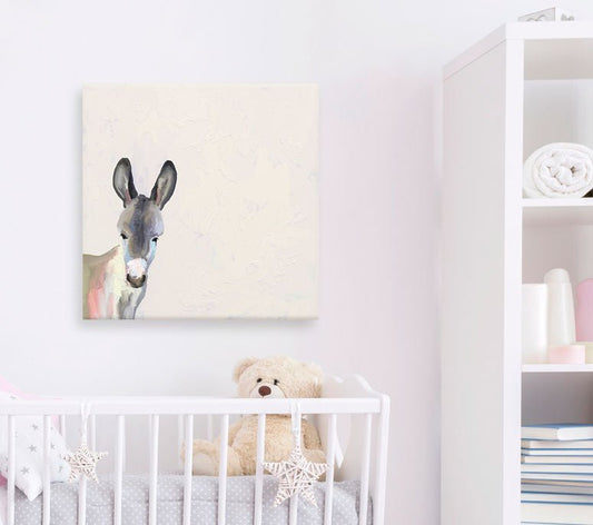 Baby Donkey Canvas Wall Art - GreenBox Art