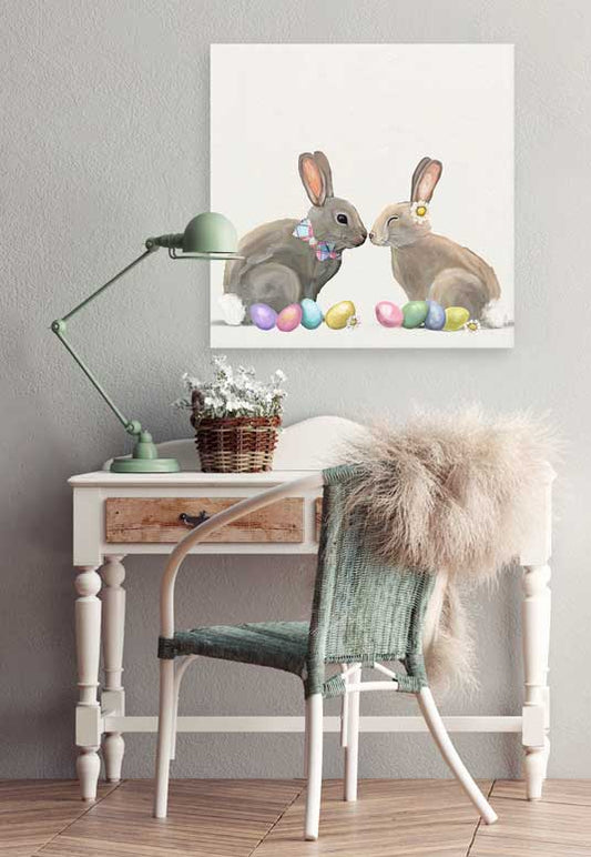 Baby Easter Bunnies Canvas Wall Art - GreenBox Art