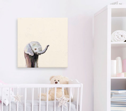 Baby Elephant Canvas Wall Art - GreenBox Art