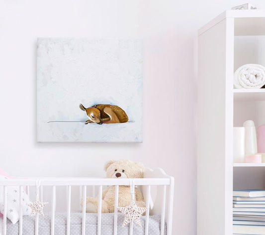 Baby Fawn Canvas Wall Art - GreenBox Art