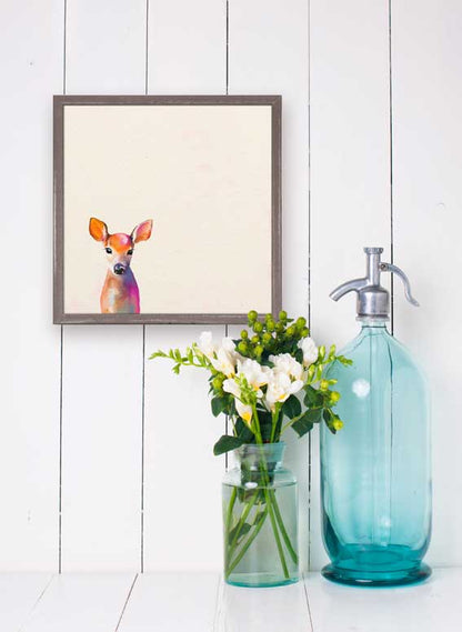 Baby Fawn Standing Mini Framed Canvas - GreenBox Art