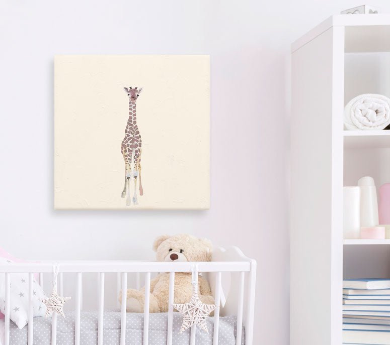 Baby Giraffe Canvas Wall Art - GreenBox Art