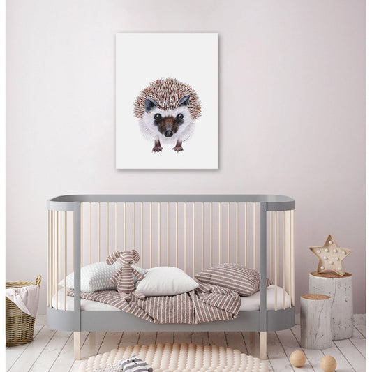 Baby Hedgehog Portrait Canvas Wall Art - GreenBox Art