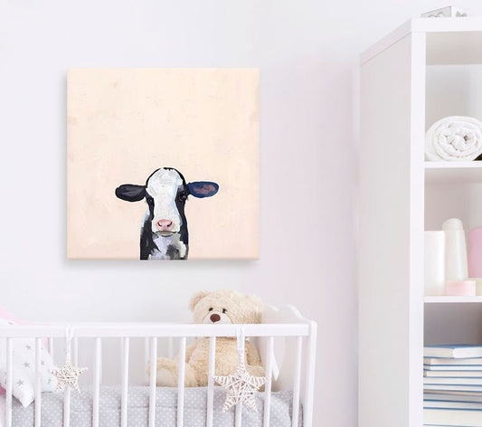 Baby Holstein Cow Canvas Wall Art - GreenBox Art