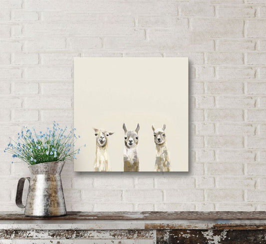 Baby Llama Trio Canvas Wall Art - GreenBox Art