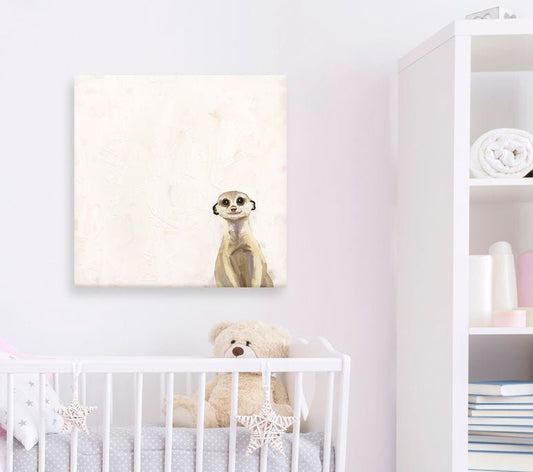 Baby Meerkat Canvas Wall Art - GreenBox Art