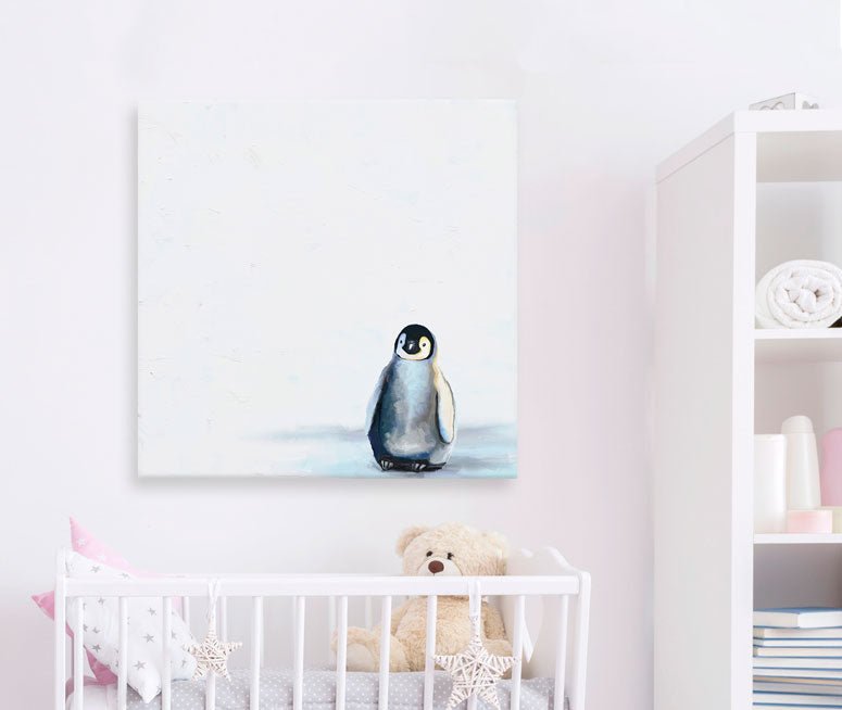 Baby Penguin Canvas Wall Art - GreenBox Art