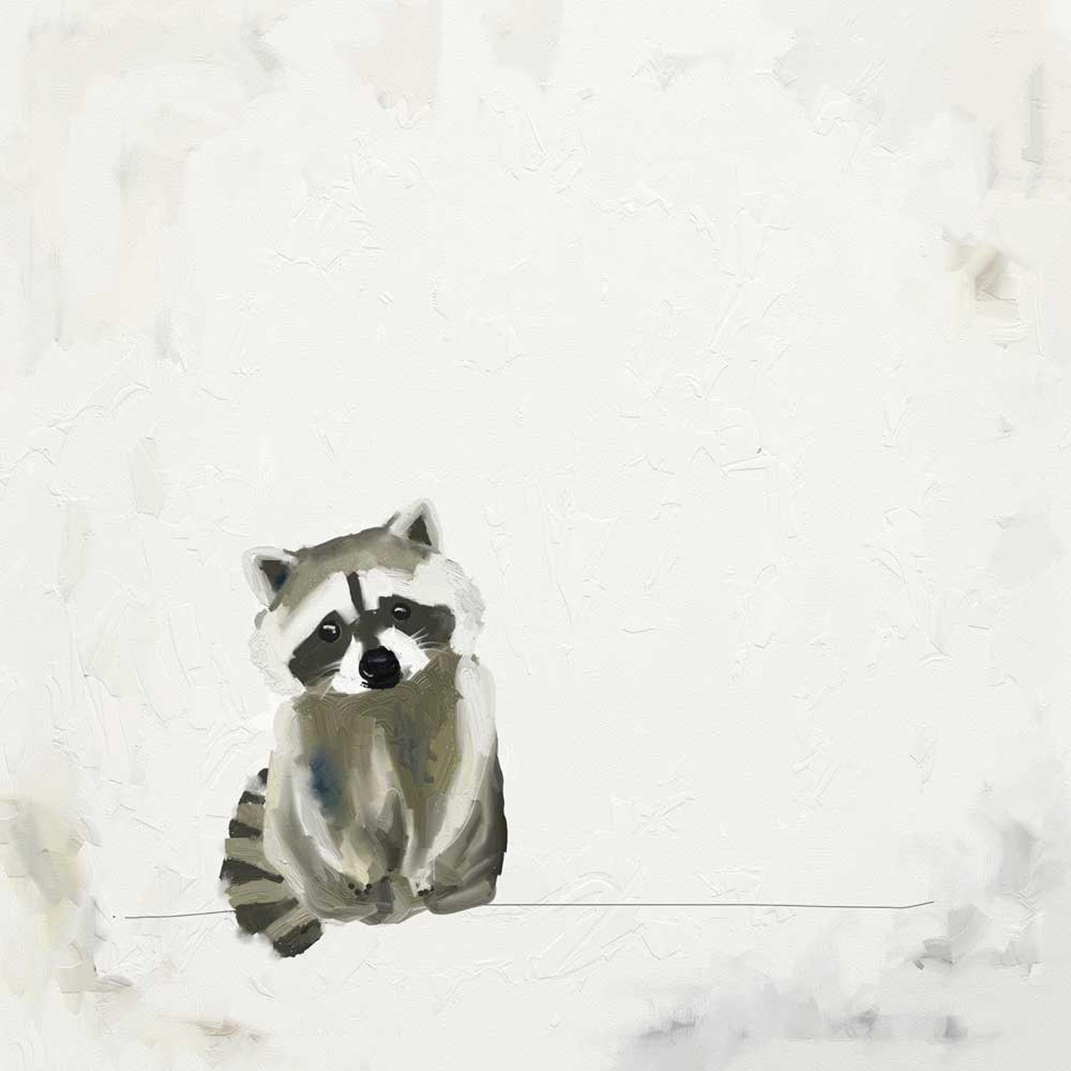 Baby Raccoon Kit Canvas Wall Art - GreenBox Art