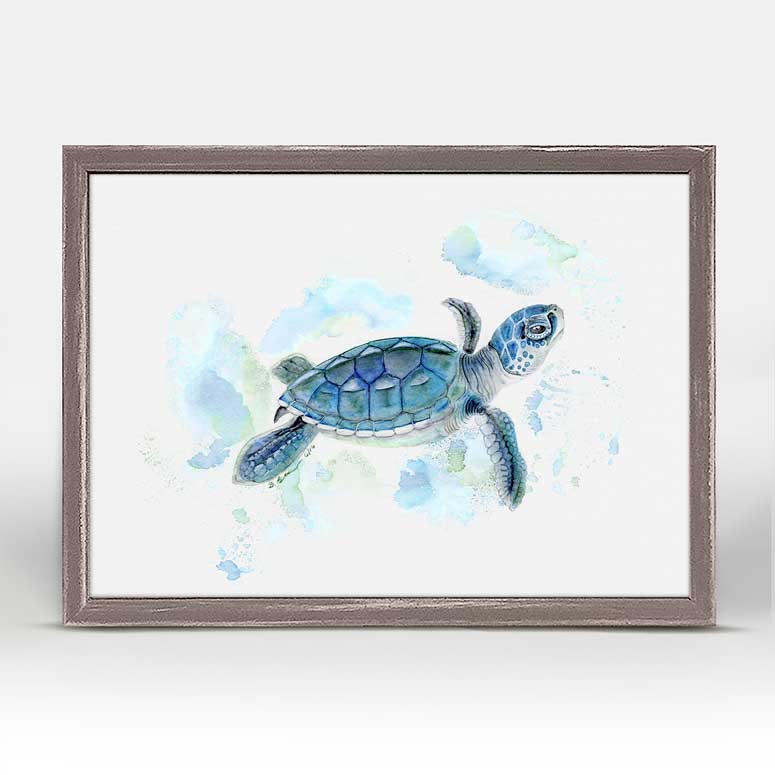 Baby Sea Turtle Portrait Mini Framed Canvas - GreenBox Art