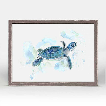 Baby Sea Turtle Portrait Mini Framed Canvas - GreenBox Art