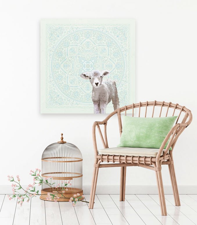 Baby Sheep - Bandana Canvas Wall Art - GreenBox Art