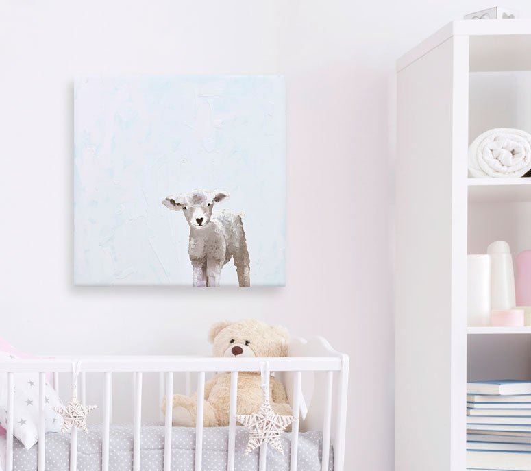 Baby Sheep Canvas Wall Art - GreenBox Art