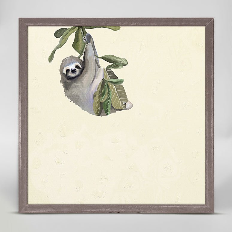 Baby Sloth Mini Framed Canvas - GreenBox Art