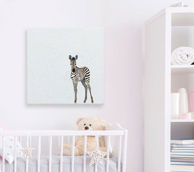 Baby Zebra Canvas Wall Art - GreenBox Art