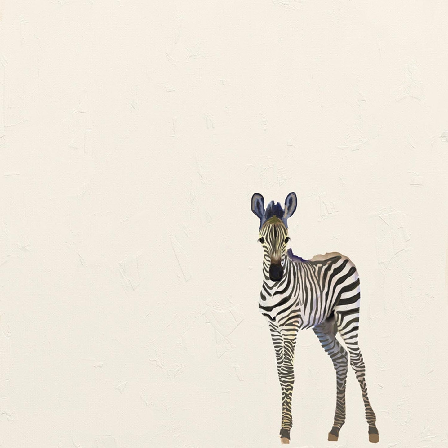 Baby Zebra - Cream Canvas Wall Art - GreenBox Art