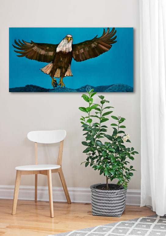 Bald Eagle Blues Canvas Wall Art - GreenBox Art