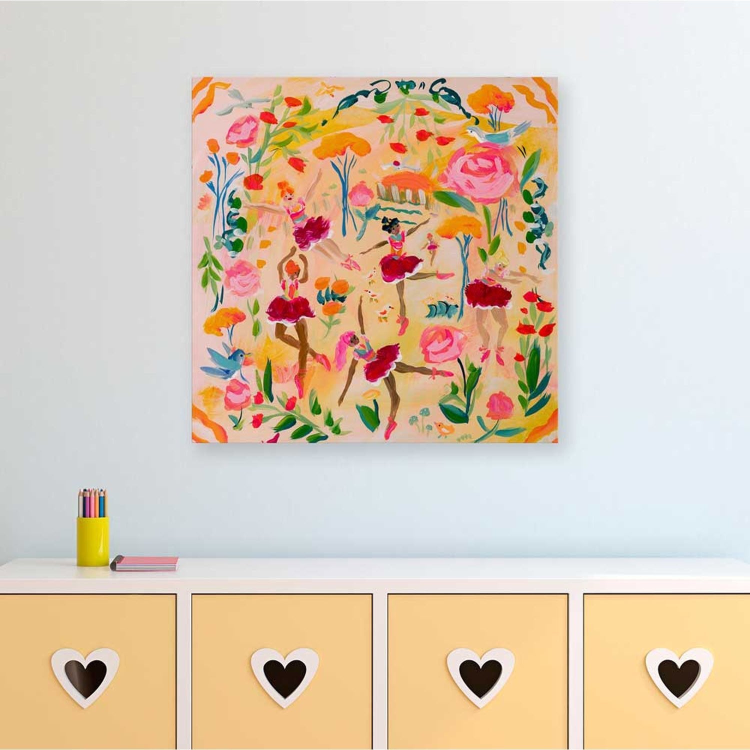 Ballerinas & Blooms Canvas Wall Art - GreenBox Art