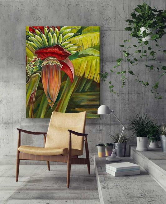 Banana Flower Canvas Wall Art - GreenBox Art