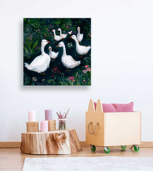 Barcelona Geese Canvas Wall Art - GreenBox Art