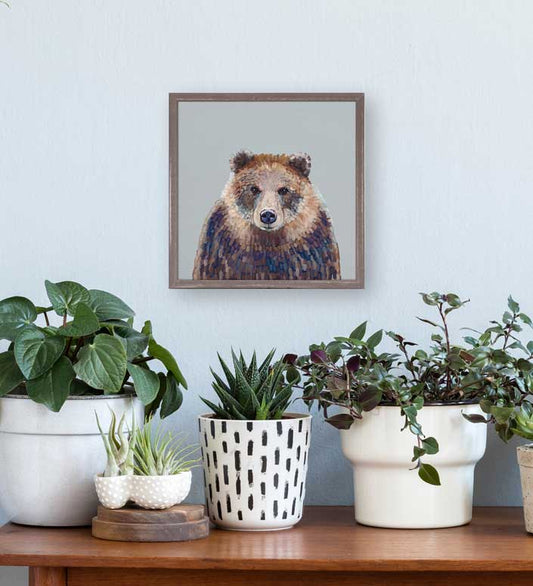 Bear Hug Mini Framed Canvas - GreenBox Art