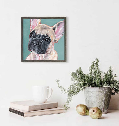 Beignet The Frenchie Mini Framed Canvas - GreenBox Art