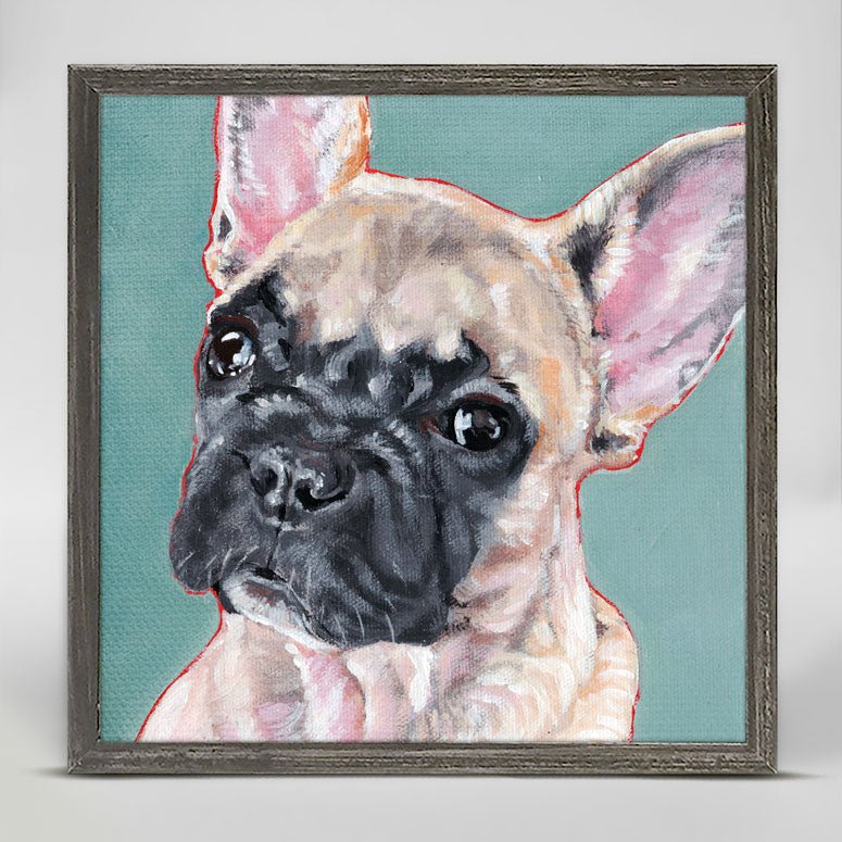 Beignet The Frenchie Mini Framed Canvas - GreenBox Art