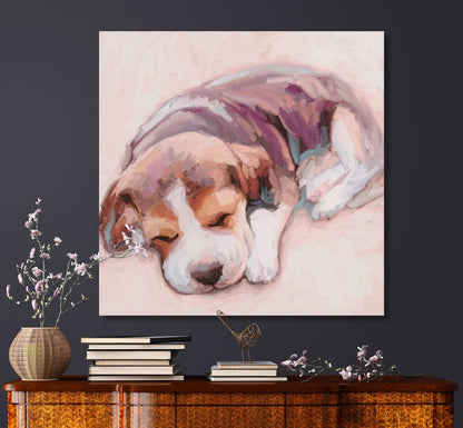 Best Friend - Baby Beagle Canvas Wall Art - GreenBox Art