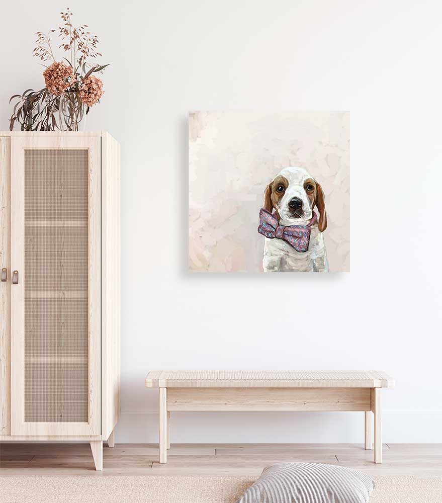 Best Friend - Baby Beagle In A Bowtie Canvas Wall Art - GreenBox Art