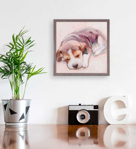 Best Friend - Baby Beagle Mini Framed Canvas - GreenBox Art